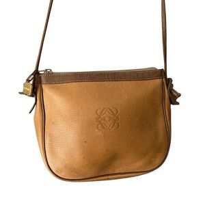 Loewe Anagram Tan Leather Crossbody Bag